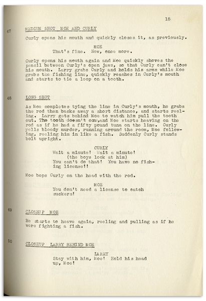 Moe Howard's 30pp. Script Dated February 1943 for The Three Stooges Film ''I Can Hardly Wait'' -- Very Good Condition